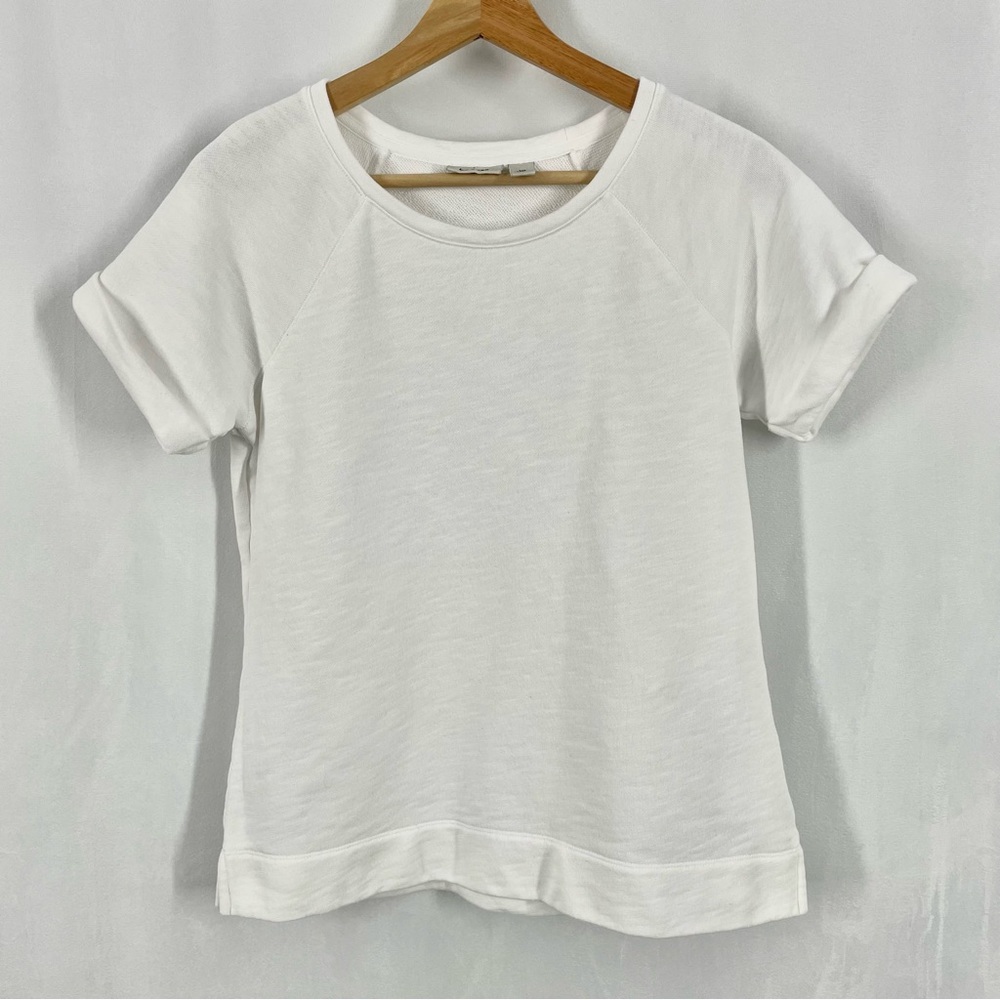 L.L. Bean Relaxed Fit Oversized Short Sleeve Round Neck Preppy Tee Top XS White